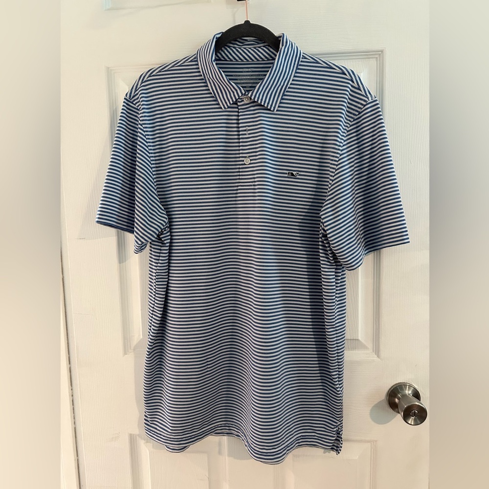 Men's Vineyard Vines Blue Striped Polo Shirt
